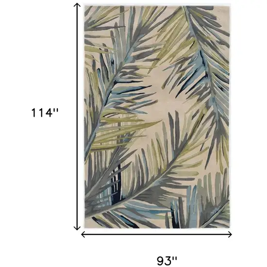 Ivory Hand Tufted Tropical Palms Indoor Area Rug Photo 3