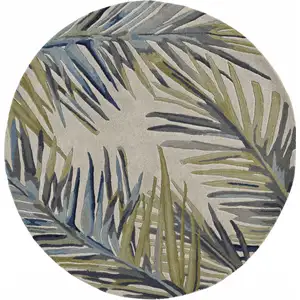 Photo of Ivory Hand Tufted Tropical Palms Indoor Area Rug