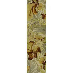 Photo of Ivory Hand Tufted Tropical Plants Indoor Area Rug