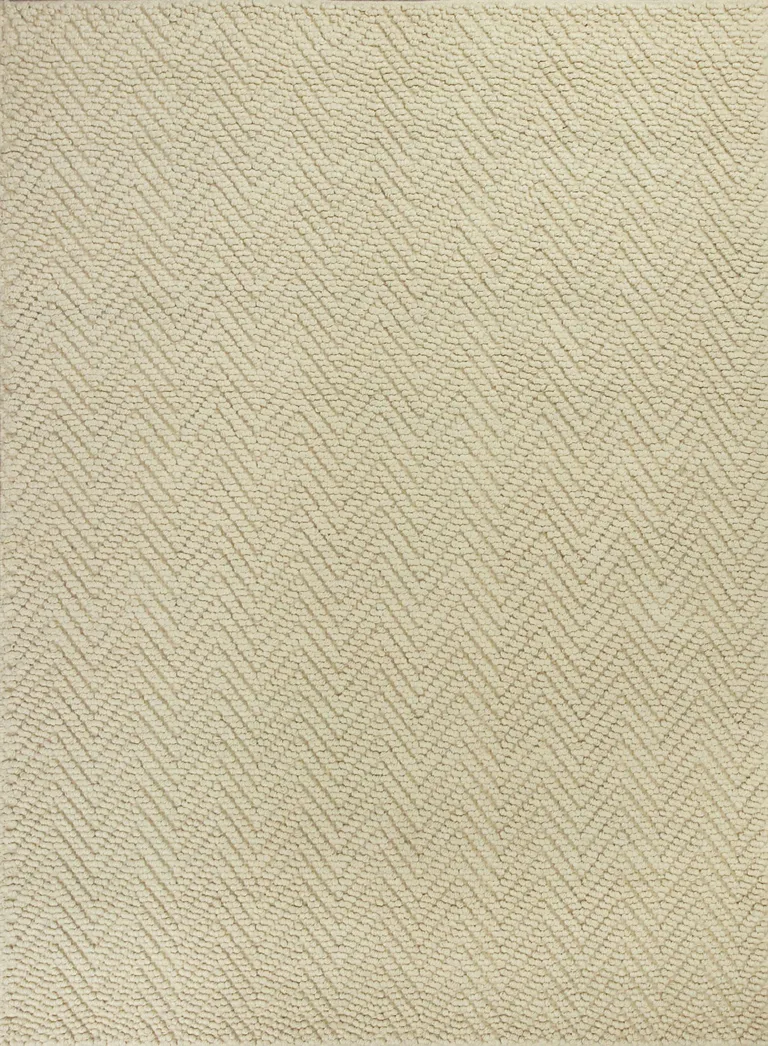 Ivory Hand Woven Herringbone Jute Indoor Accent Rug Photo 1