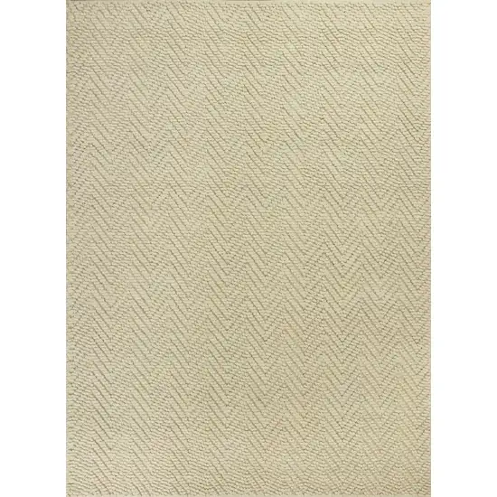 Ivory Hand Woven Herringbone Jute Indoor Accent Rug Photo 1