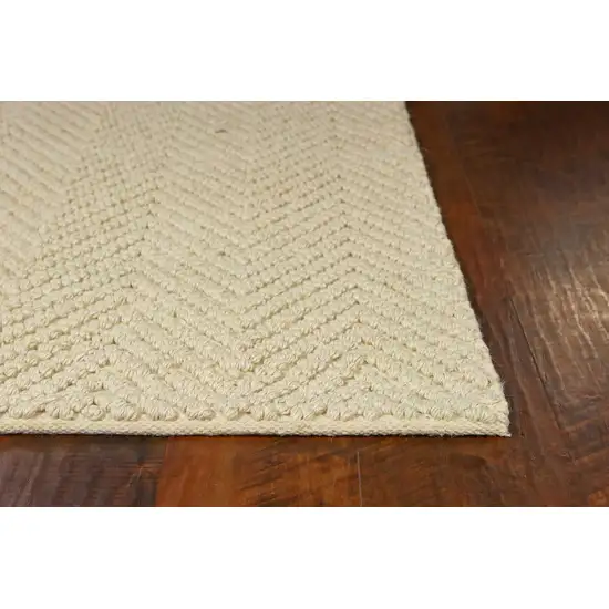 Ivory Hand Woven Herringbone Jute Indoor Accent Rug Photo 3