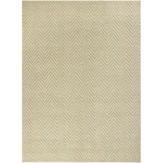 2' X 4' Ivory Hand Woven Herringbone Jute Indoor Accent Rug Photo 2