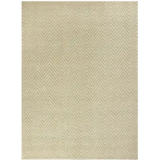 8' X 11' Ivory Hand Woven Herringbone Jute Indoor Area Rug Photo 2