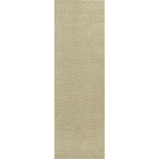 Ivory Hand Woven Herringbone Jute Indoor Area Rug Photo 1