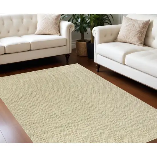 8' X 11' Ivory Hand Woven Herringbone Jute Indoor Area Rug Photo 1