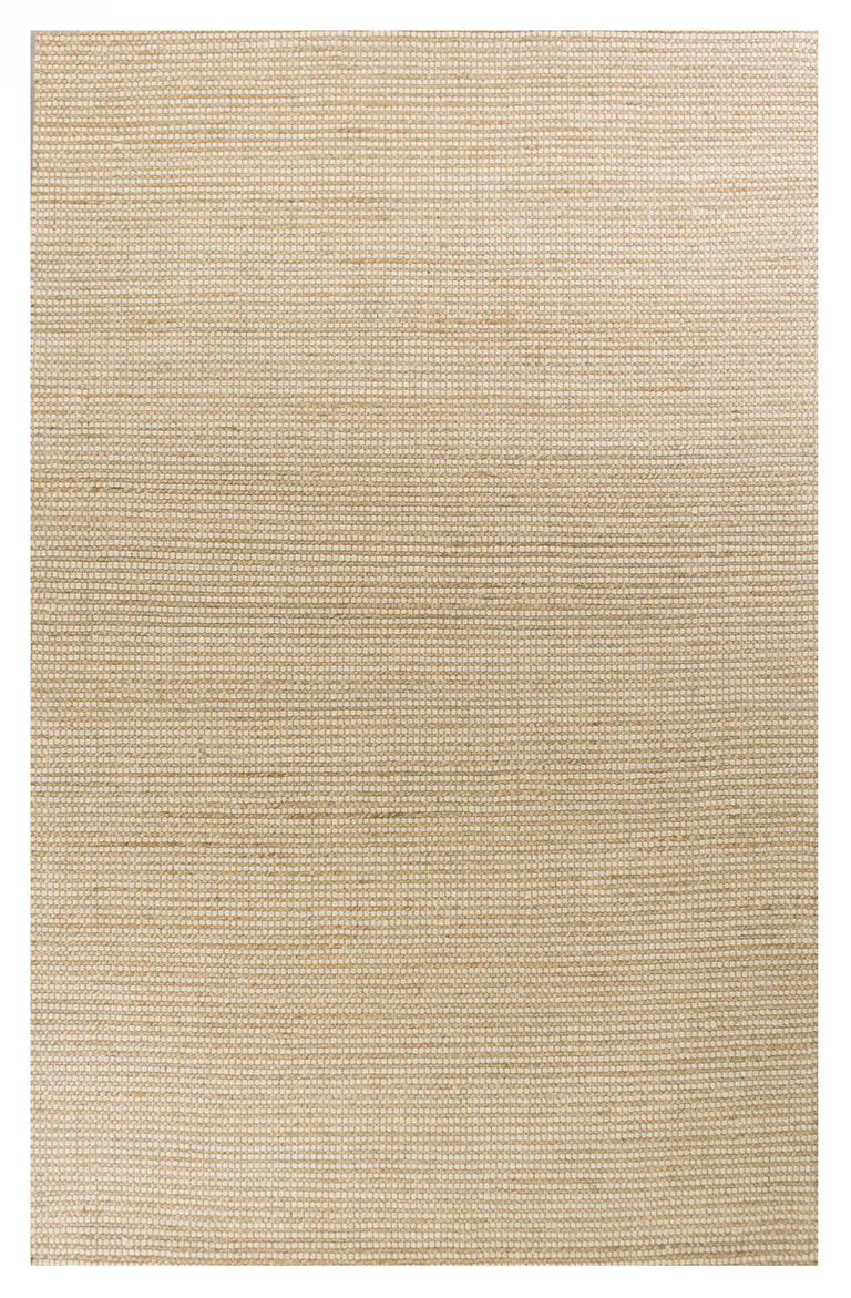 Ivory Hand Woven Jute And Wool Indoor Area Rug Photo 1