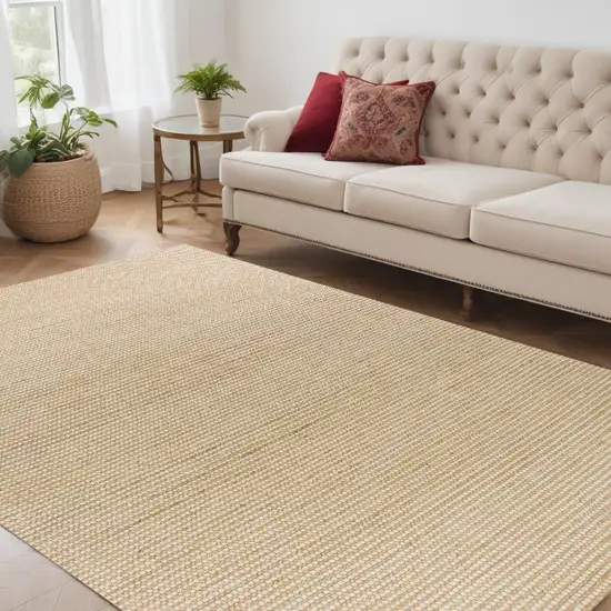 Ivory Hand Woven Jute And Wool Indoor Area Rug Photo 1