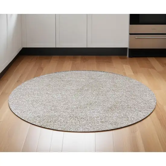 6' Ivory Round Hand Woven Area Rug Photo 1