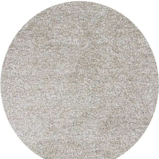 Ivory Heather Round Indoor Shag Rug Photo 4