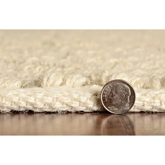 Ivory Herringbone Jute Area Rug Photo 3