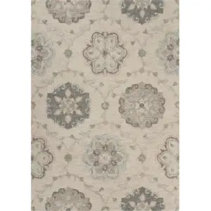 Photo of Ivory Intricate Floral Area Rug