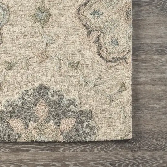 Ivory Intricate Floral Area Rug Photo 4