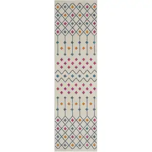 Photo of Ivory Jewels Geometric Runner Rug