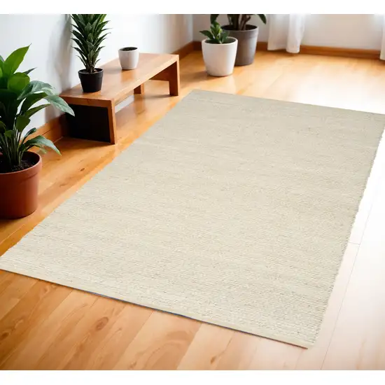 Ivory Jute Hand Woven Area Rug Photo 1