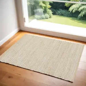 Photo of Ivory Jute Hand Woven Area Rug