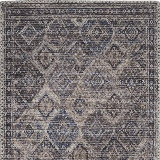 Ivory Latte Oriental Power Loom Distressed Washable Area Rug Photo 4