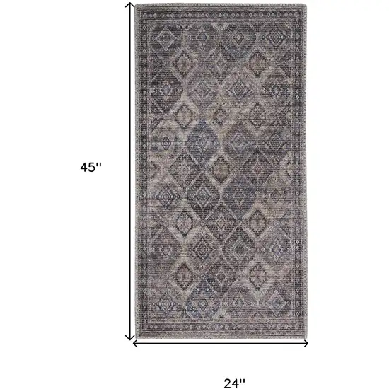 Ivory Latte Oriental Power Loom Distressed Washable Area Rug Photo 5