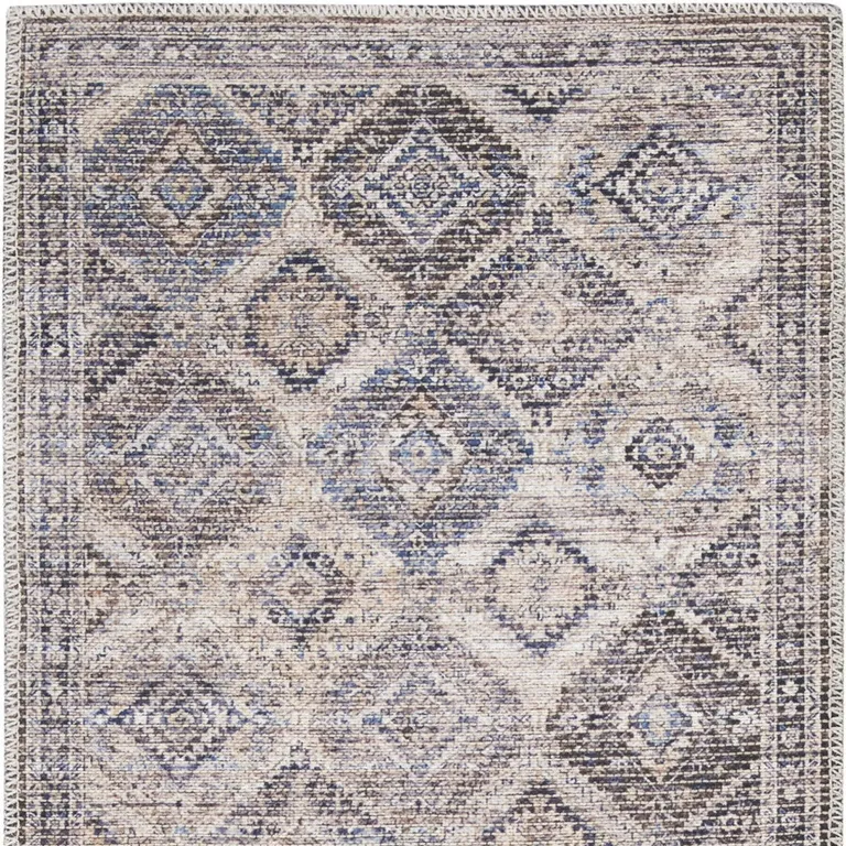 Ivory Latte Oriental Power Loom Distressed Washable Runner Rug Photo 4