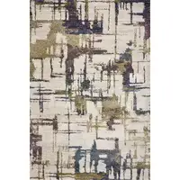 Photo of Ivory Machine Woven Abstract Brushstrokes Indoor Area Rug