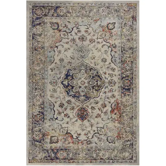 3'X5' Ivory Machine Woven Floral Traditional Indoor Area Rug Photo 2