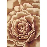 Photo of Ivory Machine Woven Hand Carved Oversized Floral Indoor Area Rug