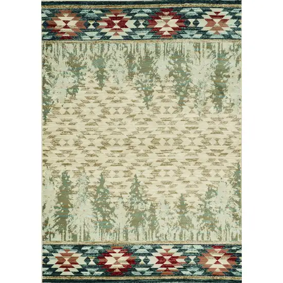 Ivory Machine Woven Pinegrove Lodge Indoor Area Rug Photo 1