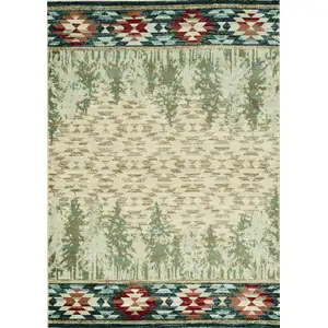 Photo of Ivory Machine Woven Pinegrove Lodge Indoor Area Rug