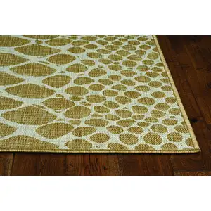 Photo of Ivory Machine Woven UV Treated Snake Print Indoor Outdoor Accent Rug