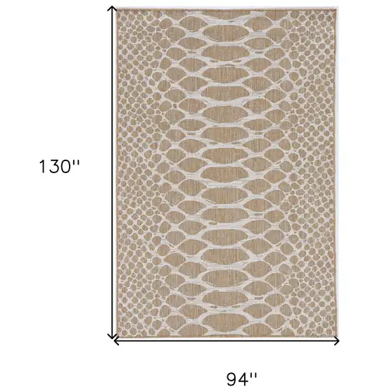Ivory Abstract Indoor Outdoor Area Rug Photo 3