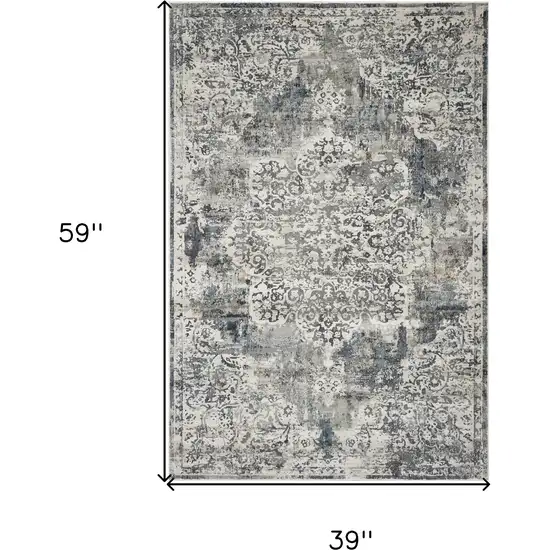 Ivory Medallion Area Rug Photo 3