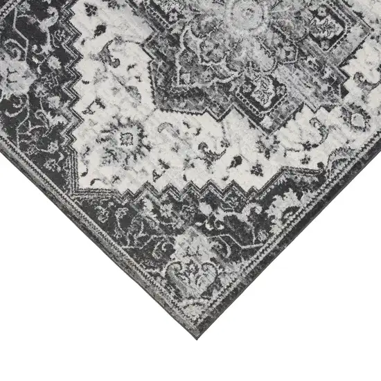 Ivory Medallion Power Loom Area Rug Photo 3