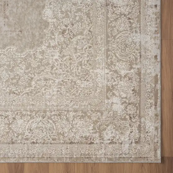 Ivory Medallion Runner Rug Photo 4