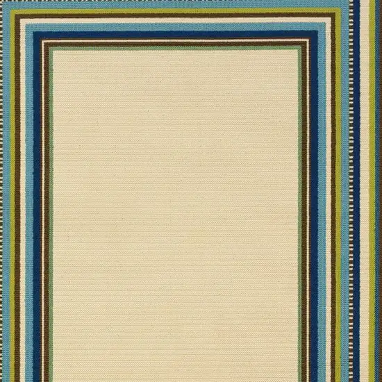 Ivory Mediterranean Blue and Lime Border Indoor Outdoor Area Rug Photo 4