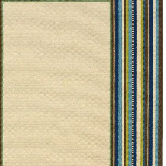 Ivory Mediterranean Blue and Lime Border Indoor Outdoor Area Rug Photo 4