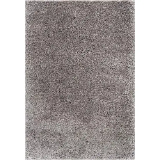 Ivory Modern Solid Shag Area Rug Photo 4