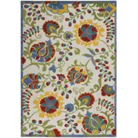 Photo of Ivory Multi Floral Indoor Outdoor Area Rug