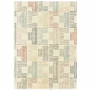 Photo of Ivory Multi Neutral Tone Scratch Indoor Accent Rug