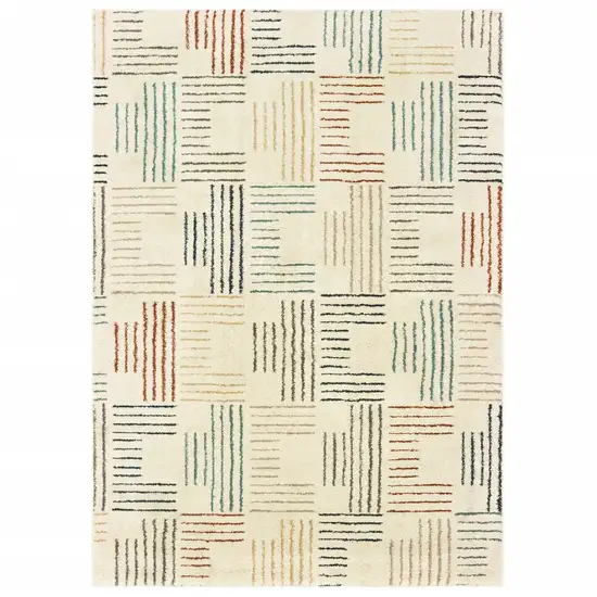 Ivory Multi Neutral Tone Scratch Indoor Area Rug Photo 1