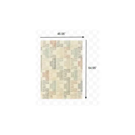 Ivory Multi Neutral Tone Scratch Indoor Area Rug Photo 5