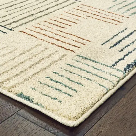 Ivory Multi Neutral Tone Scratch Indoor Runner Rug Photo 2