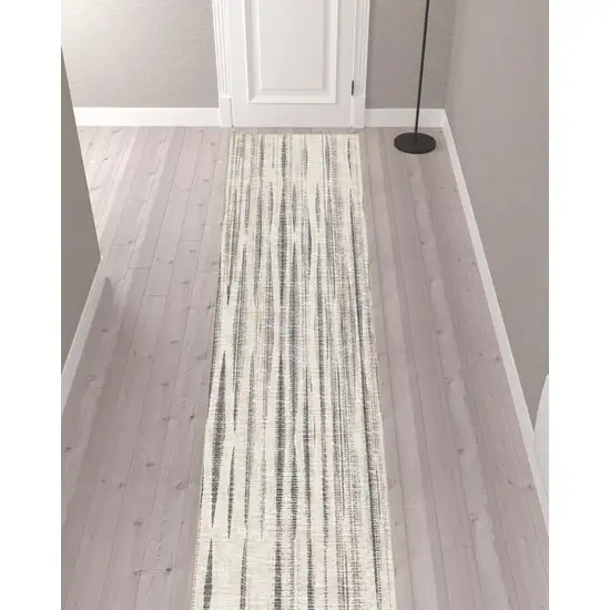 Ivory Ombre Tufted Handmade Runner Rug Photo 2