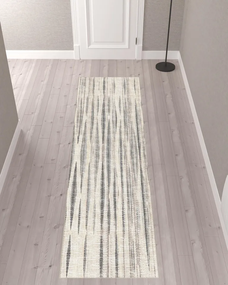 Ivory Ombre Tufted Runner Rug Photo 2