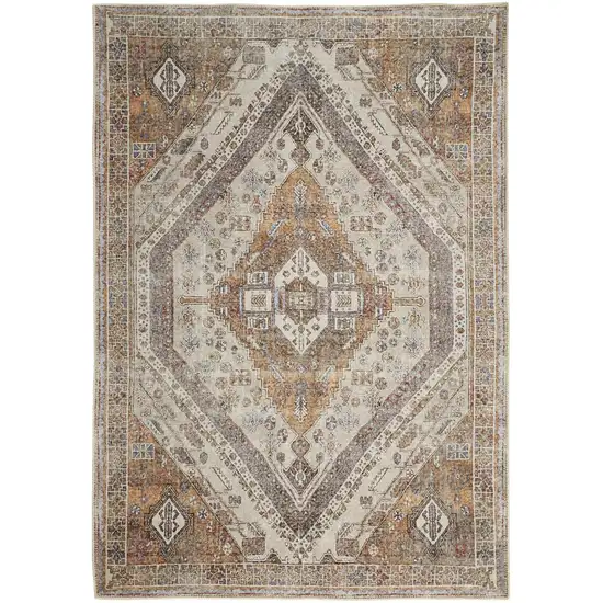 Brown and Ivory Abstract Area Rug Photo 8