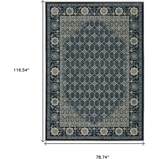 Ivory Oriental Area Rug With Fringe Photo 3