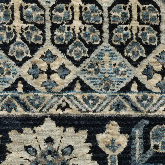 Ivory Oriental Area Rug With Fringe Photo 5