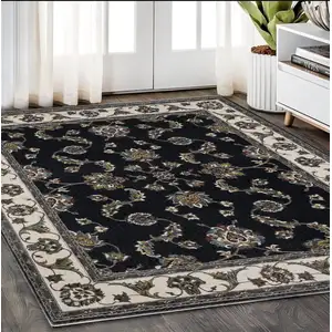 Photo of Ivory Oriental Area Rug With Fringe