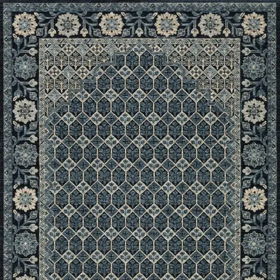 Ivory Oriental Area Rug With Fringe Photo 8