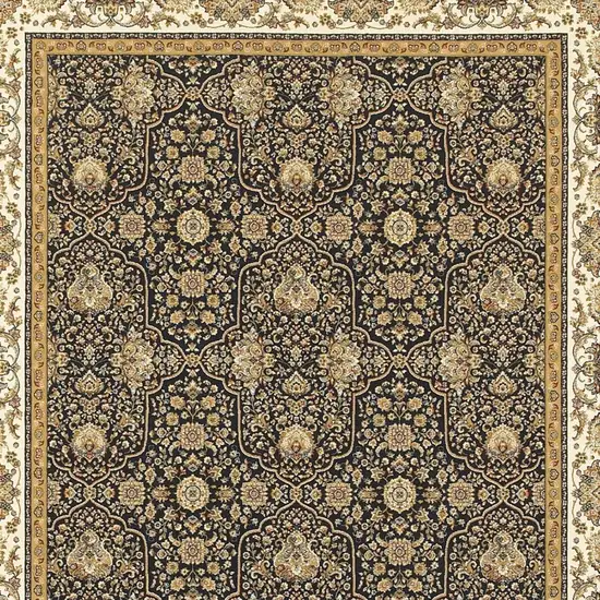 Ivory Oriental Area Rug With Fringe Photo 4