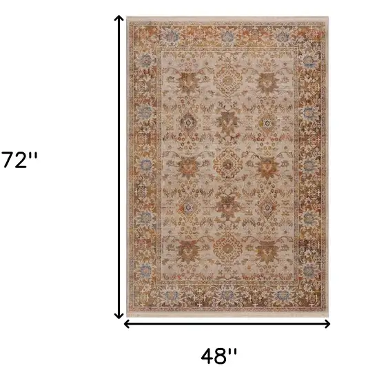 Ivory Oriental Area Rug Photo 7